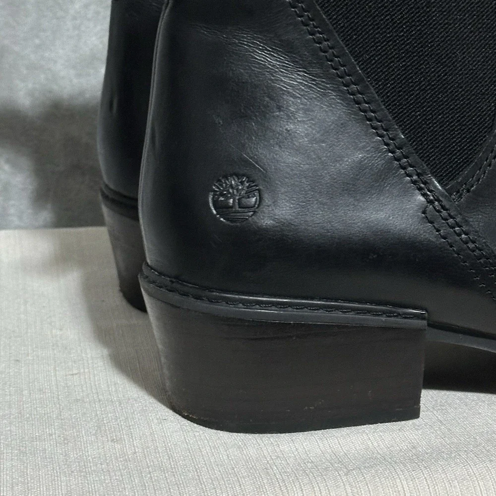 Timberland Sutherlin Bay Chelsea Ankle Boots Womens Sz 11 Black Leather Pull On